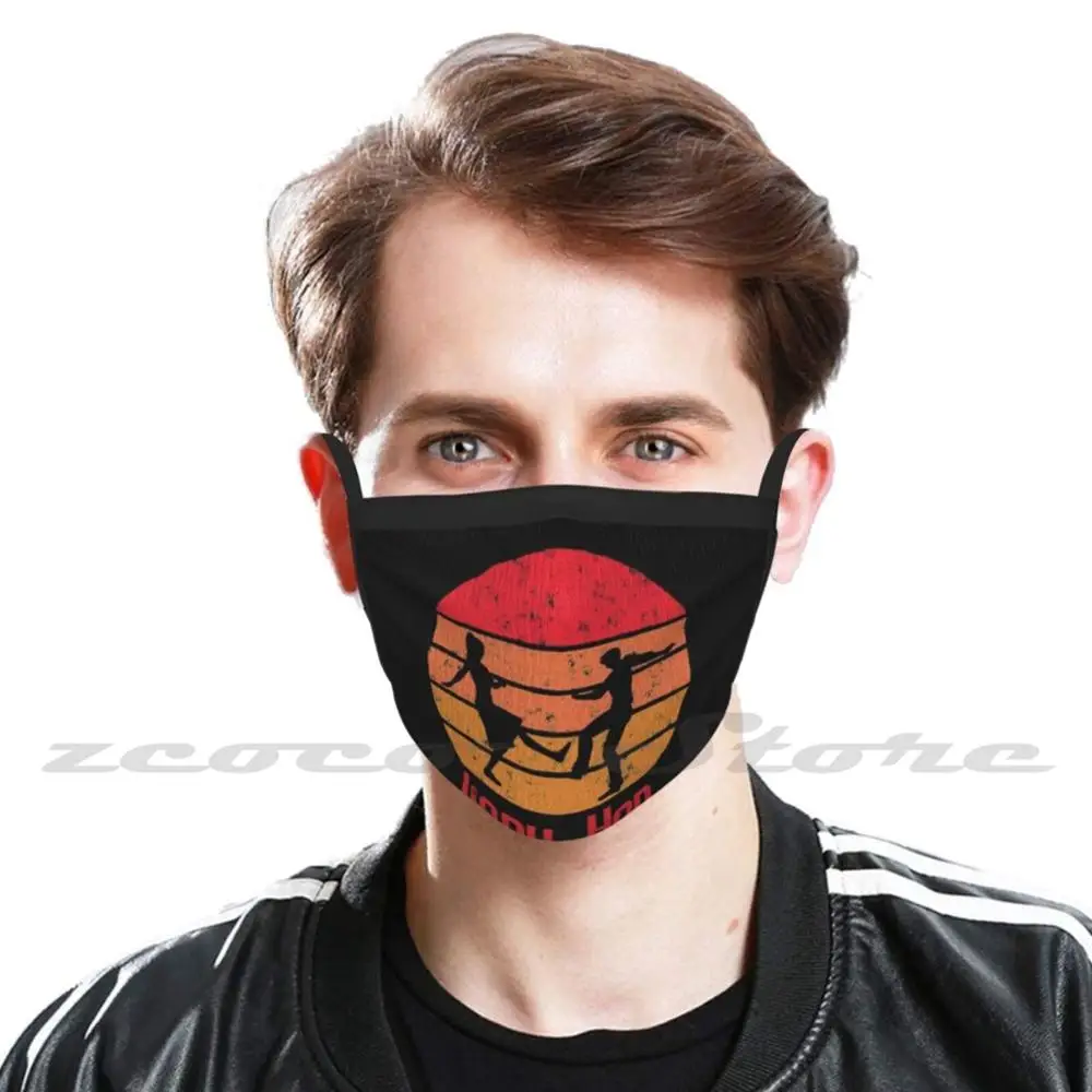 Hop Vintage Sunset Design Mask Adult Child Washable Pm2.5 Filter Logo Creativity Hop Dancing Swing Dance Dancer Class Teacher