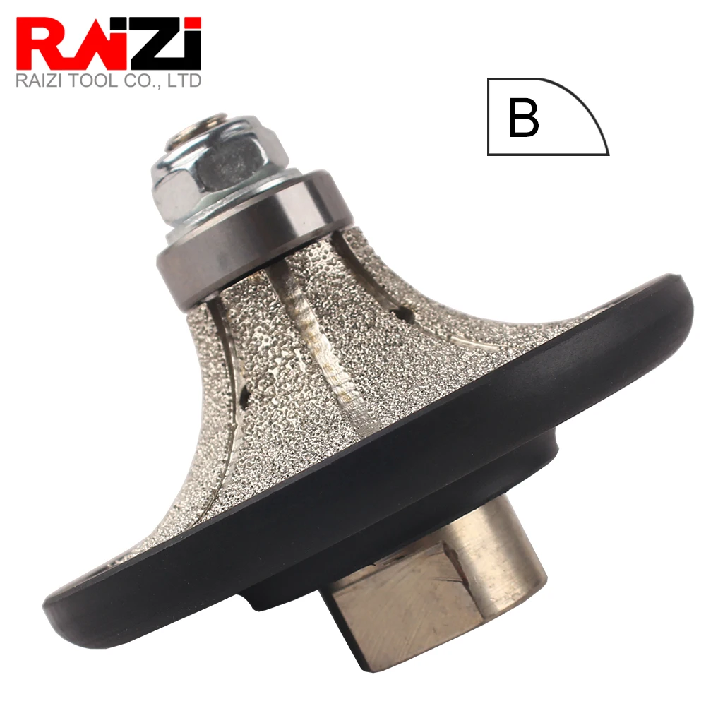 

Raizi Diamond Profile Grinding Wheel Demi bullnose for Granite Marble 5/10/13/20/25/30mm Vacuum Brazed Profiling Router Bits