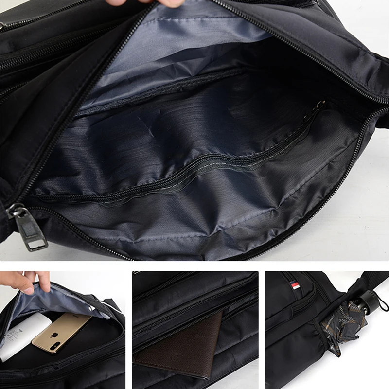 Vintage Men's Messenger Bags Waterproof Oxford Shoulder Bag Fashion Man Crossbody Business Bag Large Capacity Travel Handbags