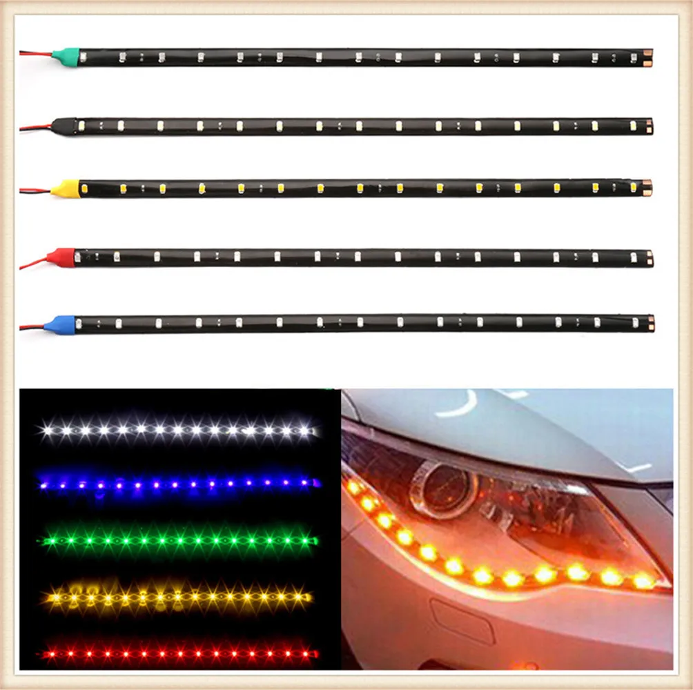 2pcs Car parts LED Strip Light Lamp Waterproof Flexible for Mercedes Benz Generation F800 A200 GLE63 GLE450 B200 B150