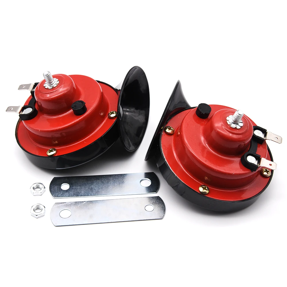 2pcs 12V 115DB Hella Super Loud Compact Electric Blast Tone Car Air Horn Kit For Motorcycle and Car Universal