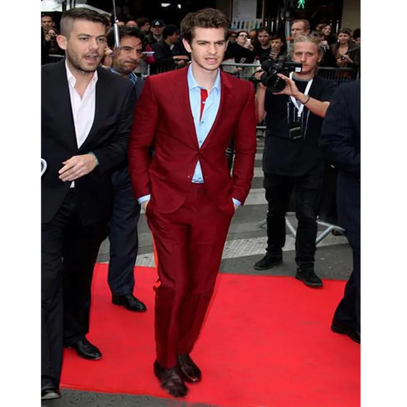 

2021 Celebrity Red Carpet Burgundy Mens Evening Suit tuxedo Wedding Suits For men Groomsmen man blazer clothing (jacket+pants)