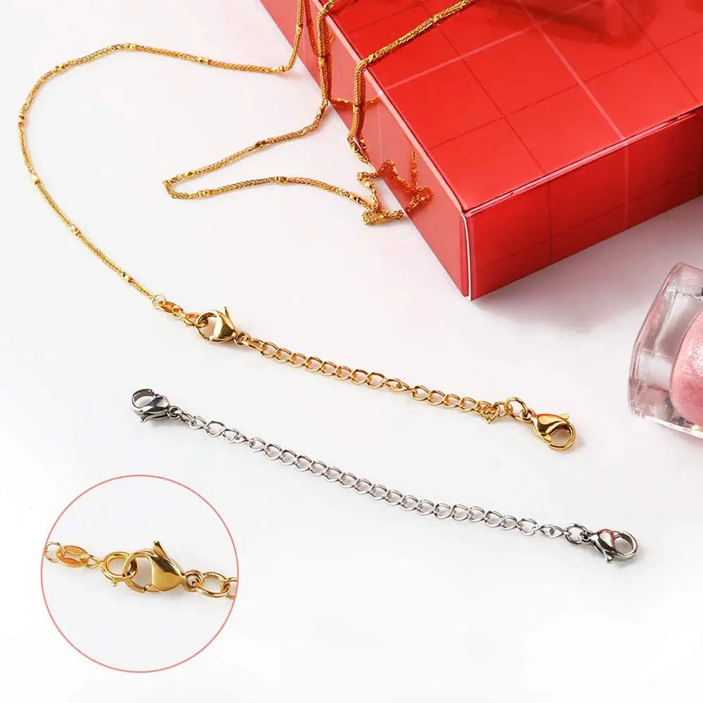 Großhandel 10 Stück/Set Edelstahl Halsketten- und Armband-Verlängerungsketten-Set für DIY-Schmuckherstellung in Zwei Farben – Detail 6