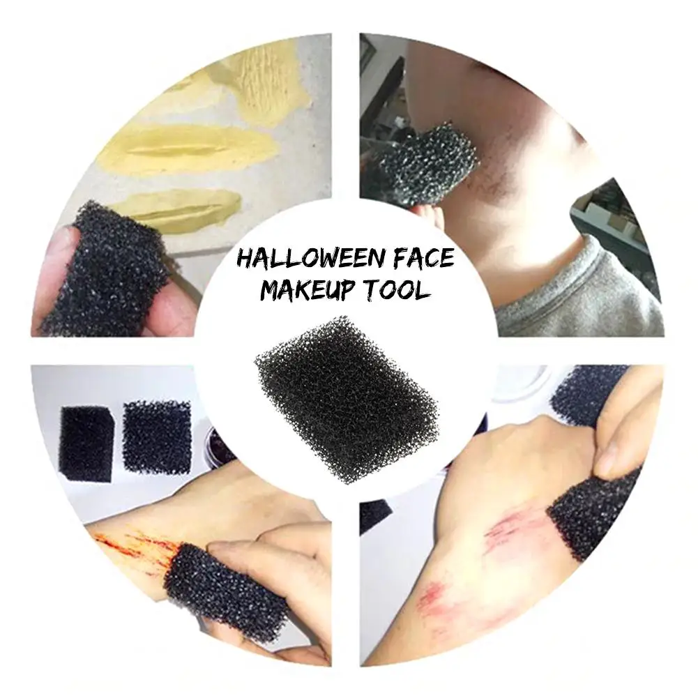 1pc Hot Sale Black Dot Painting Sponge Halloween Face Makeup Tool Special Effect Painting Scrubbing Tool