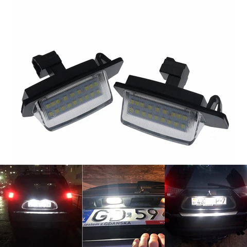 2 шт. Canbus 12 В 18 светодиодов лампа освещения номерного знака для Mitsubishi Outlander XL (CW) 2006-2012 Lancer Sportback 2008 в сборе