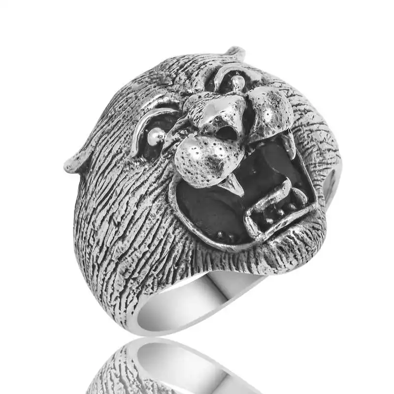 Silver Cougar Head Men's Ring - 925 Sterling Men's Jewelry Wedding Birthday Gift - Box - - Men - Fashion - Botiva - Size - Turkish - Patterned Embroidery