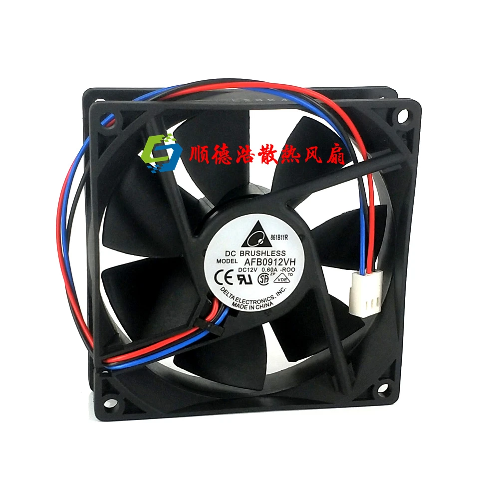 

Original AFB0912VH 9025 9cm 12V 0.60A Inverter Gale Volume Double Ball Power Supply Violent Cooling Fan