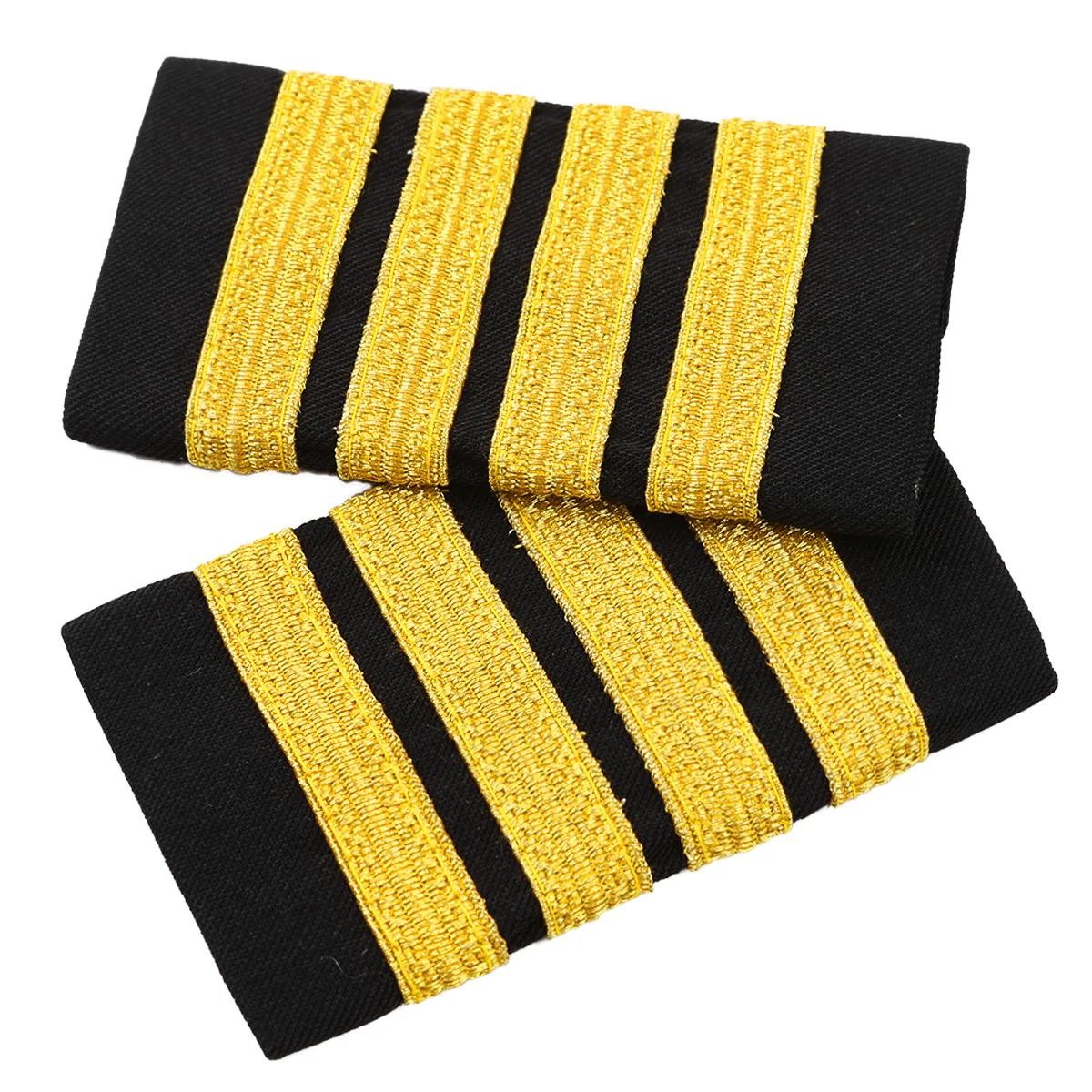 1 Pair Epaulettes Traditional Professional Pilot Shirt Uniform Epaulets with Gold Stripe Shoulder Badges DIY Craft Clothes Decor