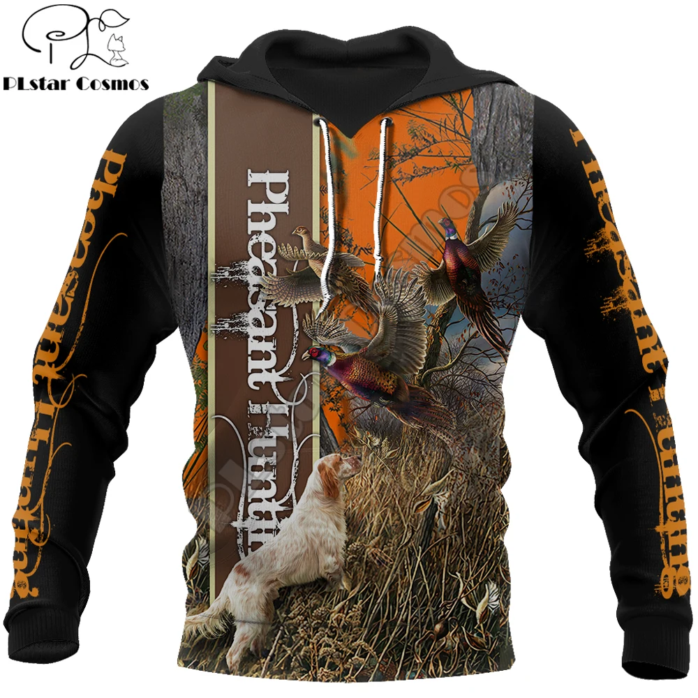 Pheasant Hunting 3D All Over Printed Hoodie Men Hooded Sweatshirt Unisex Streetwear Zip Pullover Casual Jacket Tracksuits KJ0228