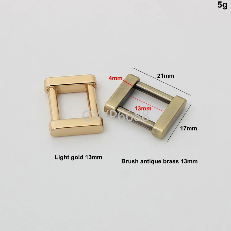 10-30pcs 6 sizes 12 13 15 16 19 20mm die-casting square buckle for woman leather bag rectangle slider buckle bag hardware
