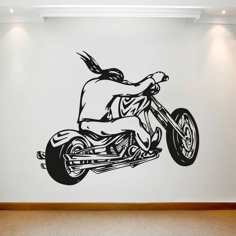 Halle motorcycle vinyl wall sticker motorcycle lovers club teen boy bedroom bedroom home decoration mural 2CE22