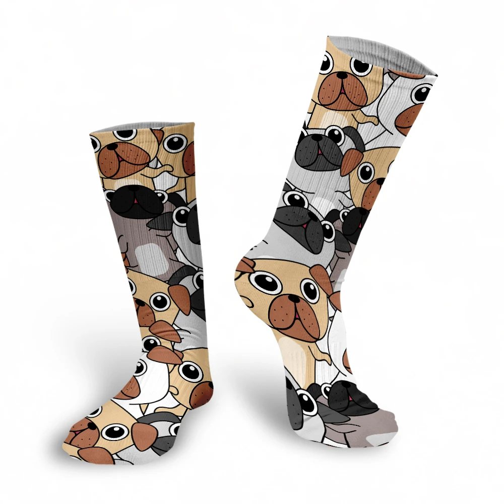 High Quality Fashion Cute Socks Creative Harajuku Kawaii Happy Man Socks Cartoon Animal Cat Dog Print Funny Socks calcetines