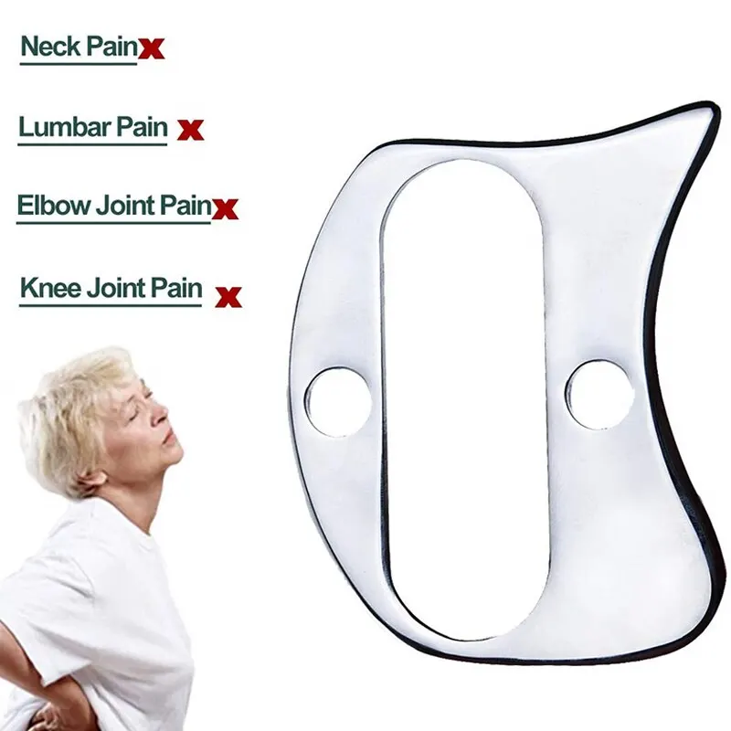 تخفيف الأنسجة غوا شا أداة العضلات مدلك الجسم الاسترخاء الفولاذ المقاوم للصدأ الأنسجة الناعمة العلاج الطبيعي كشط أداة