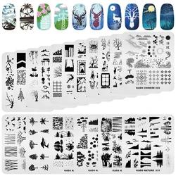 Nail Stamping Plate Plants Tree Geometry Pattern Stamp Template Nail Image Plate Stencil DIY Printing Stainless Steel Tools
