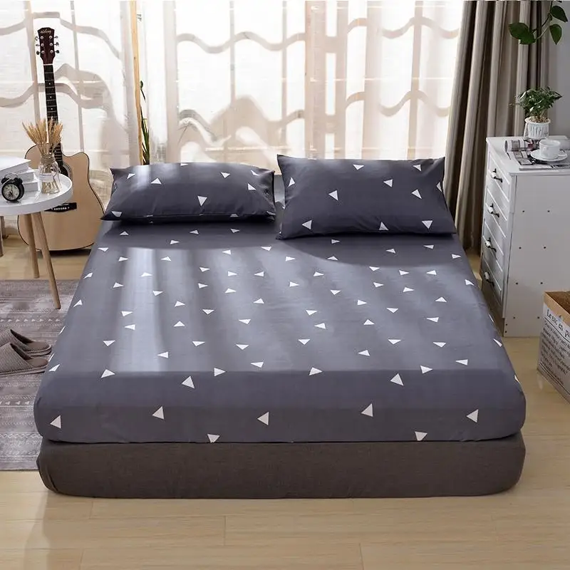 Bonenjoy Bed Sheet With Pillowcase Flower Printed Bed Linen Queen Mattress Covers Fitted Sheet Sets With Elastic For King Size