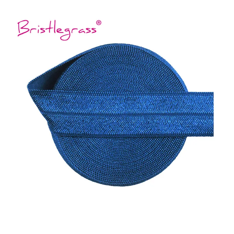 BRISTLEGRASS 2 5 10 Yard 3/4" 20mm Solid Shiny FOE Falten über elastisches Spandex-Satinband Haargummi Stirnband Kleid Nähen Spitzenbesatz