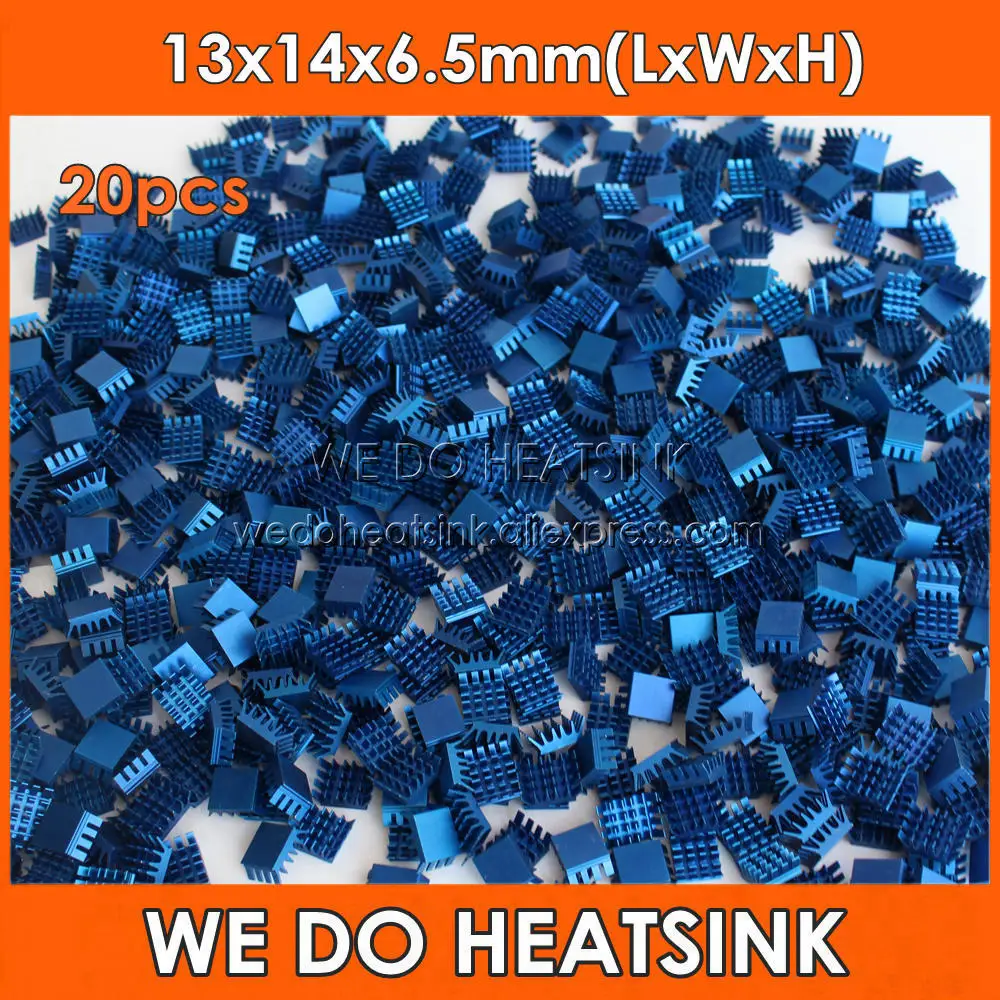 

20pcs Aluminum Spiky Anodized Deep Blue Heatsink 13x14x6.5mm