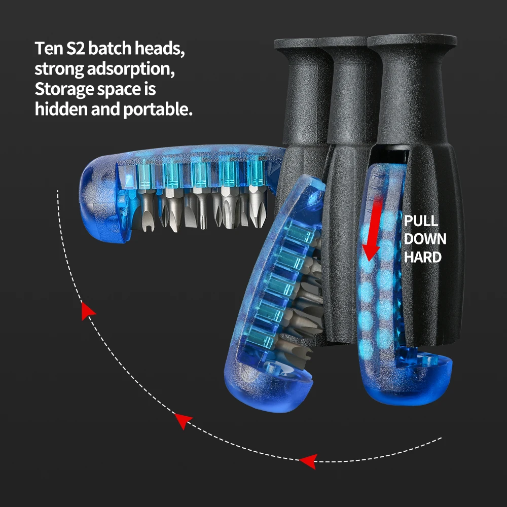 Cacciavite a cricchetto regolabile Multi-angolo materiale S2 cacciaviti compatti impermeabili e antiruggine Set di cacciaviti da 10 pezzi
