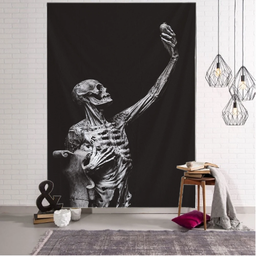 Skull Series Tapestry Art Blanket Curtain Hanging at Home Bedroom Living Room Decoration