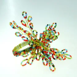 Free Shipping Glass Beads Flower Napkin Rings Beaded Wedding Wholesale,Holder 12 Pcs