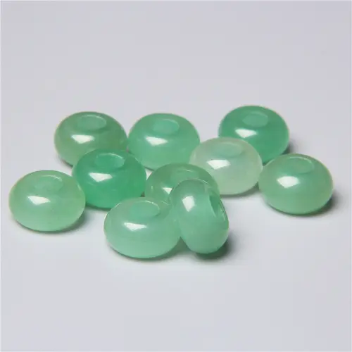 10pcs/Lot 8x14mm 5mm Big Hole Natural Round Jades Jaspe Stone Crystal Spacer Beads Charm Pendant For Jewelry Making Accessories - Image 24