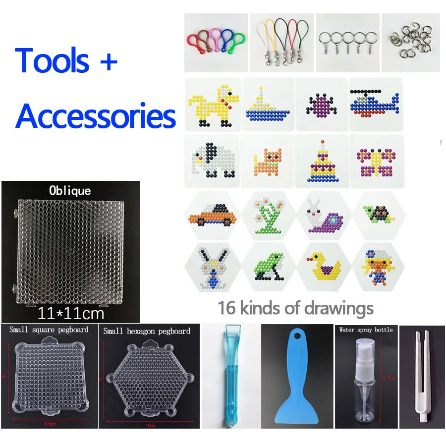 Tools Pegboard Water Beads Diy For Children Bead Set Fuse Jigsaw Kids Educational Puzzle Girl Gift Boy Beadbond Toy