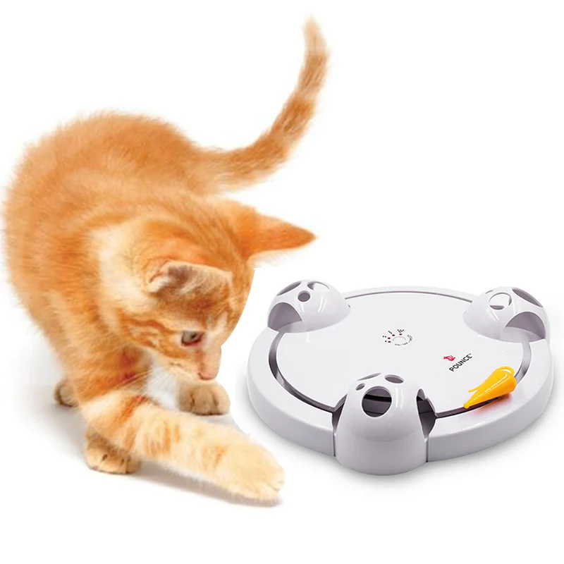 

Smart Teasing Cat Stick Electric Funny Cat Toy Cat Catching Mouse Automatic Spinning Turntable Amusement Plate Training Tool