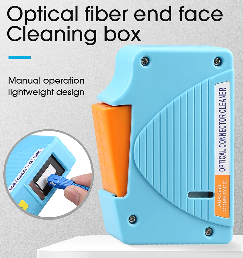 Free shipping Fiber End Face Cleaning Box Fiber Wiping Tool Pigtail Cleaner Cassette Ftth Optic Fiber Cleaner Tools for SC/ST/FC