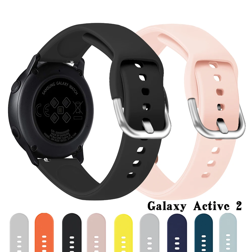 20/22mm strap for samsung galaxy watch 3 46mm 42mm band amazfit bip silicone watchband bracelet active 2/Gear s3 Accessories 45m