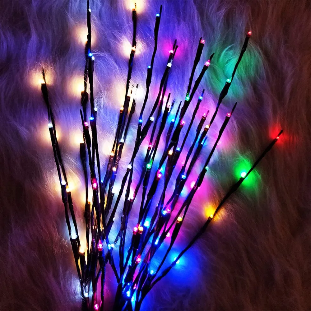 73cm 20 Bulbs LED Branch Lights Battery Powered Willow Twig Lighted Branch Decorative Lights Artificial Tree DIY Light