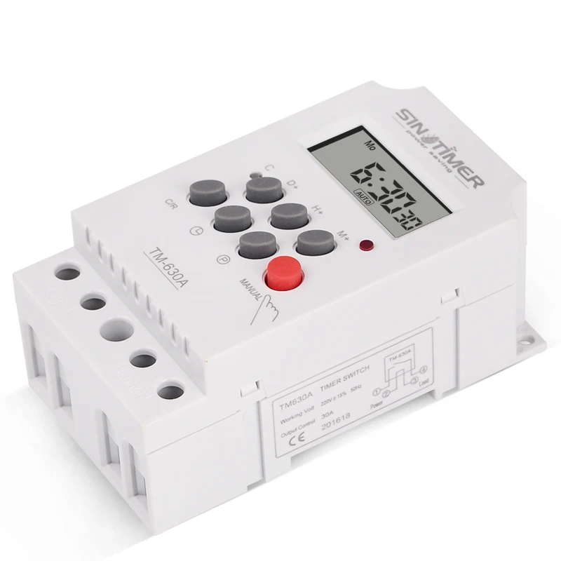 Imagem -03 - Sintimer-interruptor Digital Eletrônico 30a 220v ac 12v Trilho Din Temporizador Dias Programável Horário de Relógio Controle