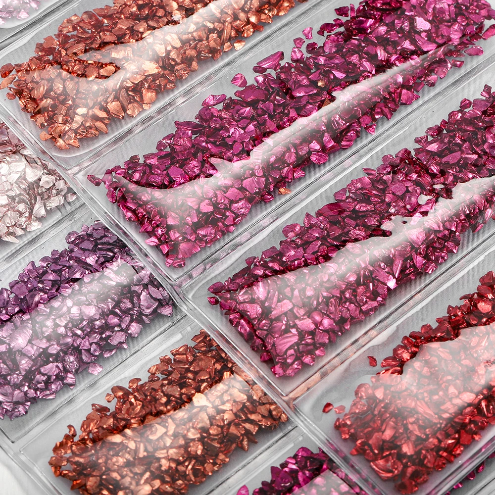 Glas- und Metallgranulat, Harzfüllungen, Kristall-UV-Epoxidharzfüller für DIY-Bastelarbeiten, Nagelkunst, Schmuckherstellung, Harzformdekorationen – Detail 6