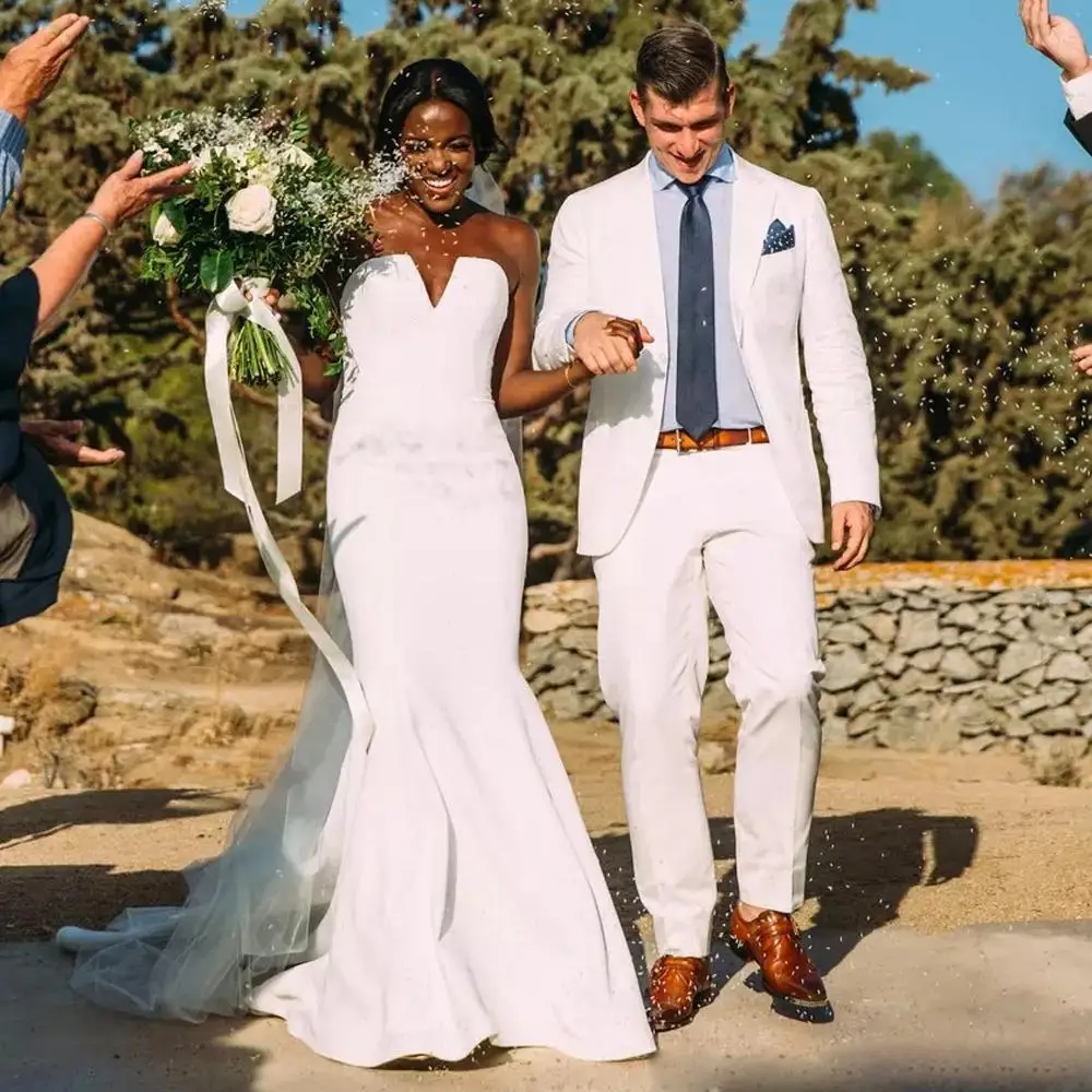 Robe de mariée sirène en satin chérie personnalisée, robes de train de balayage, quelle que soit la taille des patients