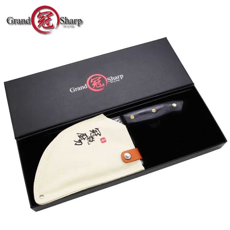 Grandsharp Handmade Chef Knife Forged High-carbon Clad Steel Kitchen Knives Cleaver Filleting Slicing Butcher Knife Gift Box