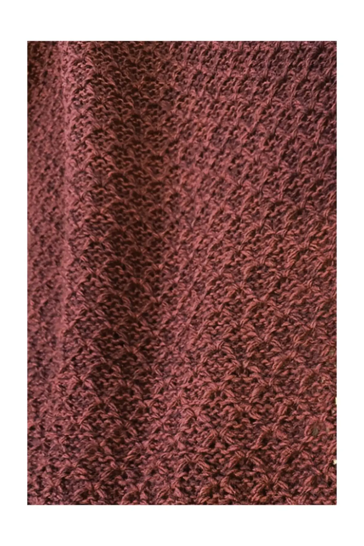 Burgundy Knitwear Mesh Shoulder Shawl