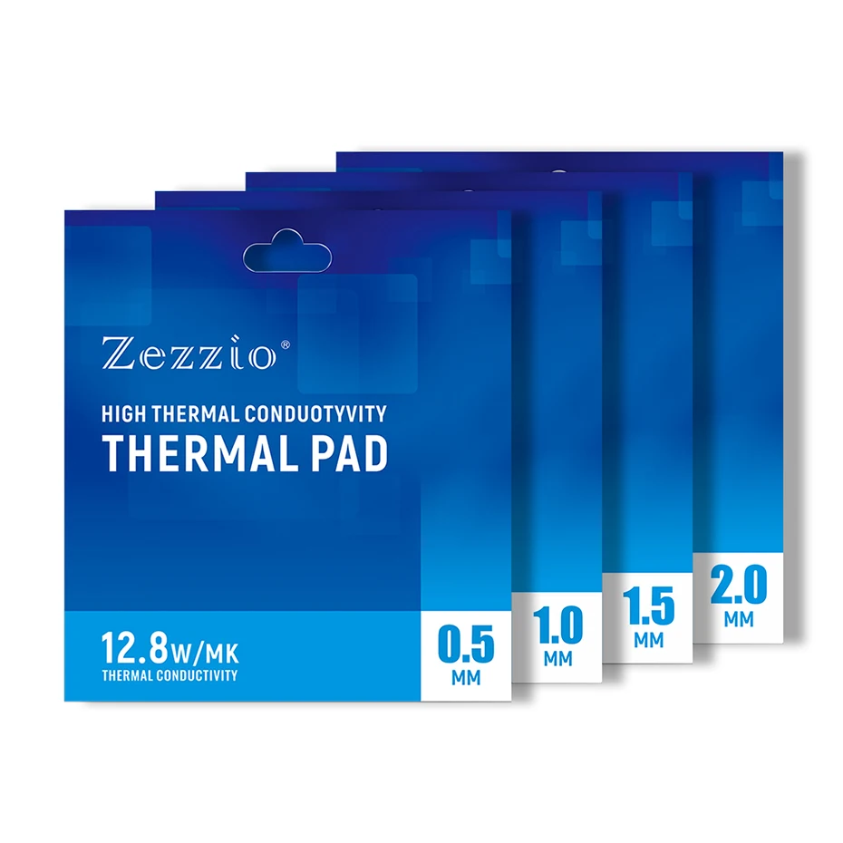 Zezzio Thermal conductive silicone pad for CPU GPU  Electronic Equiprment Mining RAM SSD cooler Thermal Pad conductivity 12.8W/M