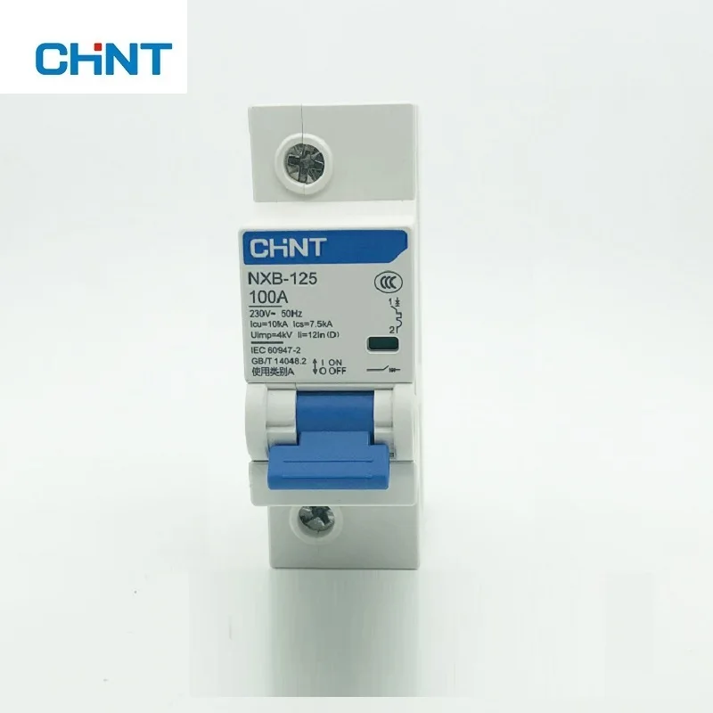 CHNT NXB-125 Moulded case  circuit breaker MCB  Icu10kA  Ics7.5KA  type C  1P  230 V 240V 50HZ 63A 80A 100A 125A