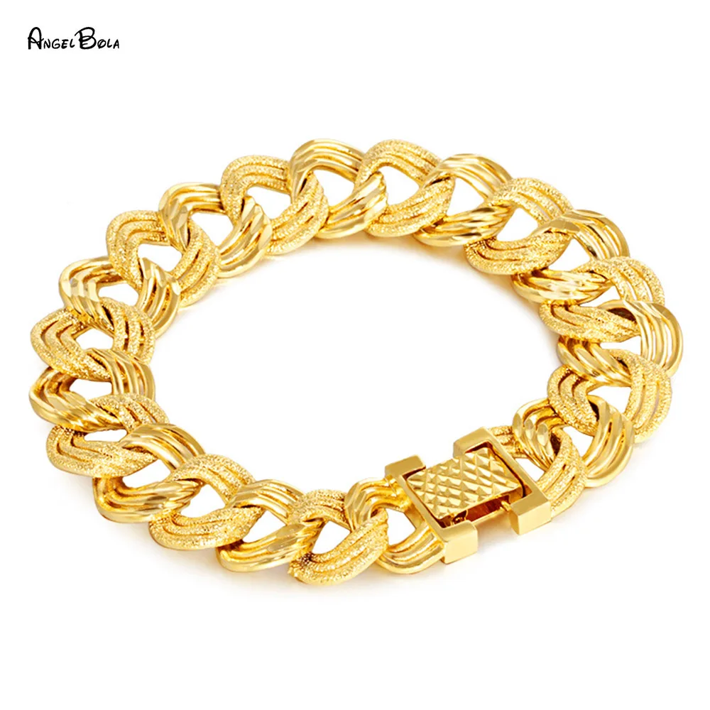 Wholesale 18K Gold Vietnam Sand Gold Bracelet Classic Men's Bracelet Wedding Banquet Jewelry Fashion Charm Bracelet