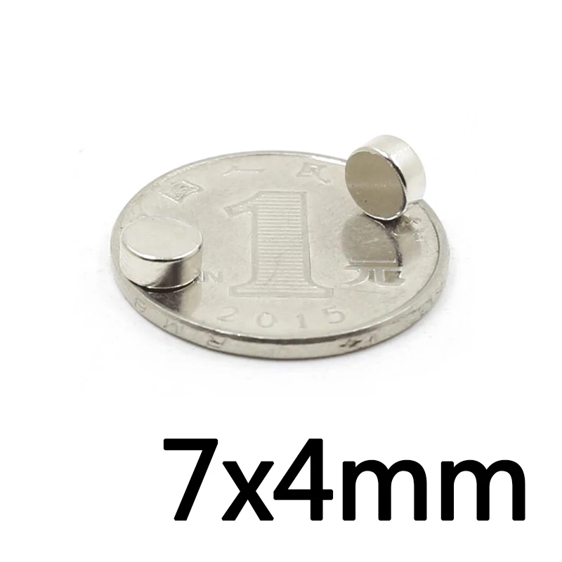 5/10/20pcs 7*4mm Neodymium magnet disc 7x4mm N35 NdFeB Dia 7x4 Strong Small Magnetic Magnets For Craft 7 mm x 4 mm