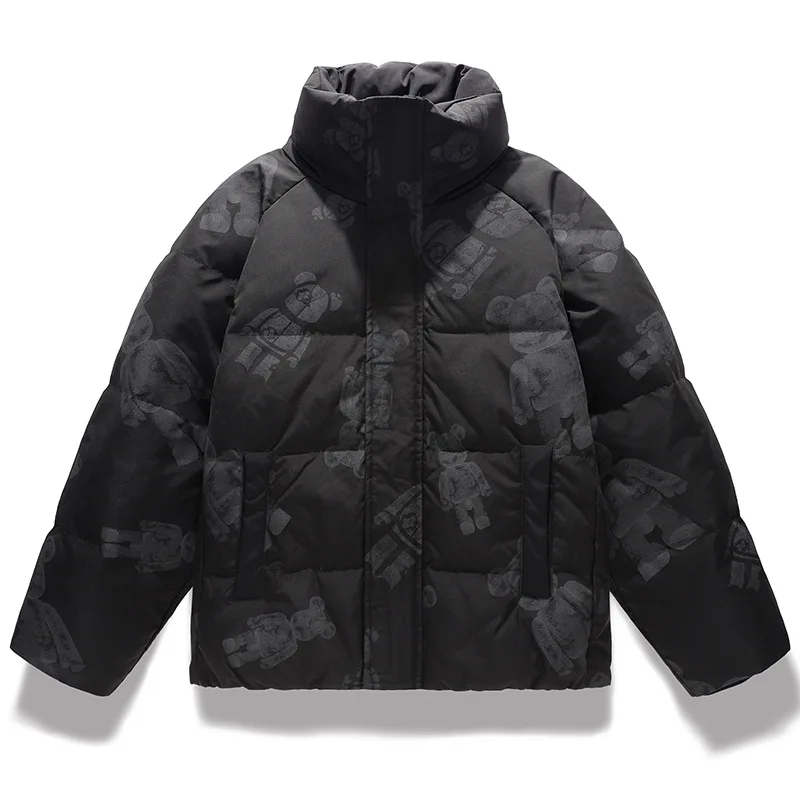 

Winter Down Coat Men 90% White Duck Down Mens Warm Jackets Down Plaid Jacket Men Windbreaker Coat Men Carton Bear Prints Outwear