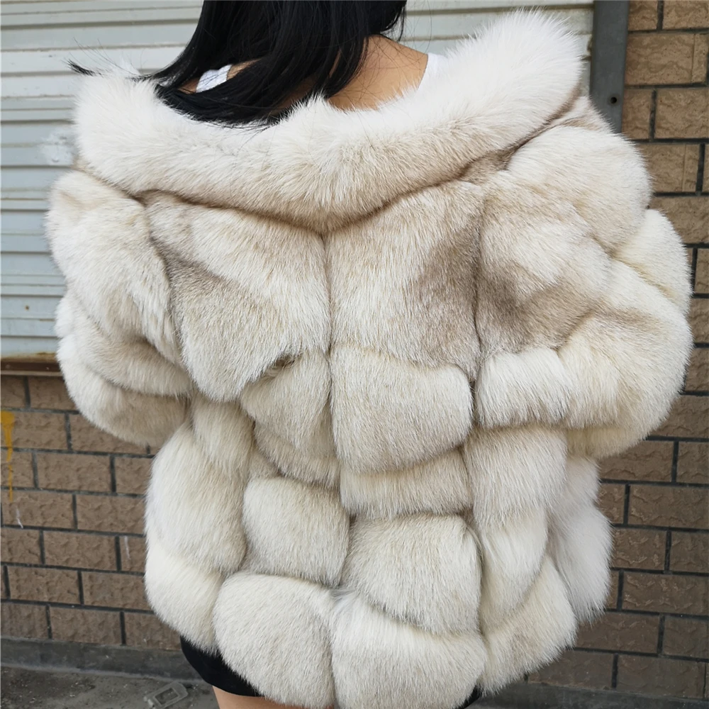 Real Fox Fur Jacket for Women, Full Sleeves, Plush, Natural Fur, Luxury, Winter Jacket, High Quality, New