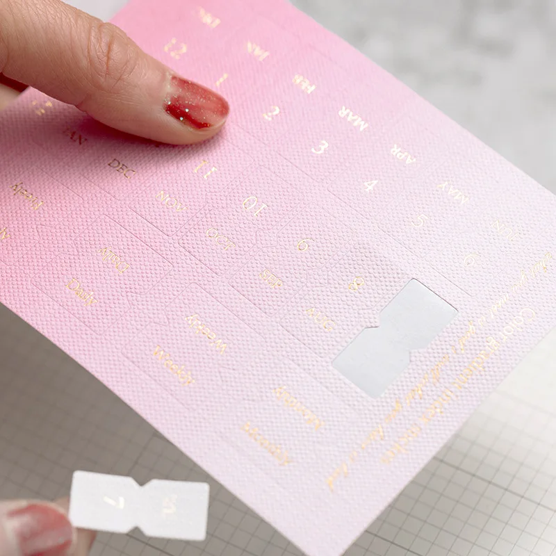 10PCS/Set Stationery Sticker Gradient Date Mark Index Sticker DIY Planner Diary Decoration Ornament Classify Mark Month Memo Kit
