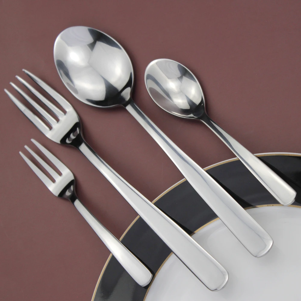 Fashion Design Dinner Knife Cutlery 5 Utensils Stainless Steel Glossy Mirror Polish Metal Flatware Dinnerware For Home Kitchen