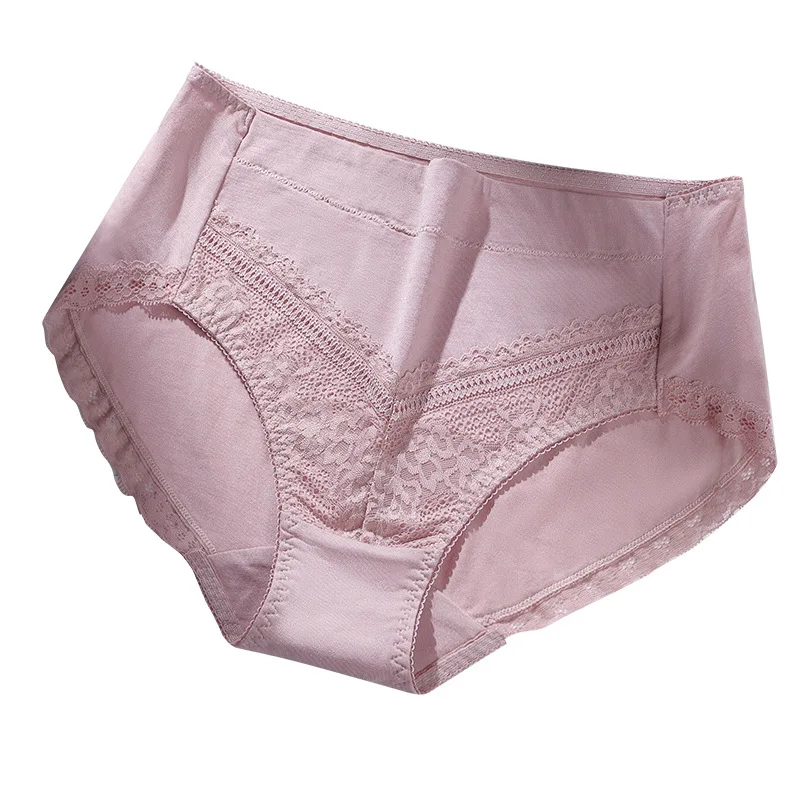 

Women Summer Traceless Lace Panties 4PCS/Lot Soft Modal Side Lace Mid Waist High Elastic Women Panties Briefs