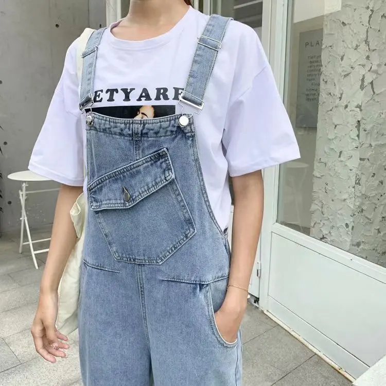 Feynzz Denim Jumpsuits Women Pant Woman Jeans High Waist Denim Pants Wide Leg Denim Clothing Blue Jeans Vintage Quality Fashion