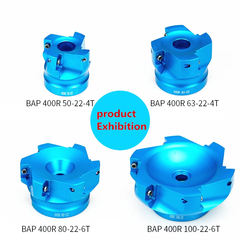 BAP400R 100-22-6T 400R63-22-4T 400R 80-22-6T 50-22-4T Shoulder Aluminum Face Milling Cutter Head Cutting Edge 90 Degree APKT1604