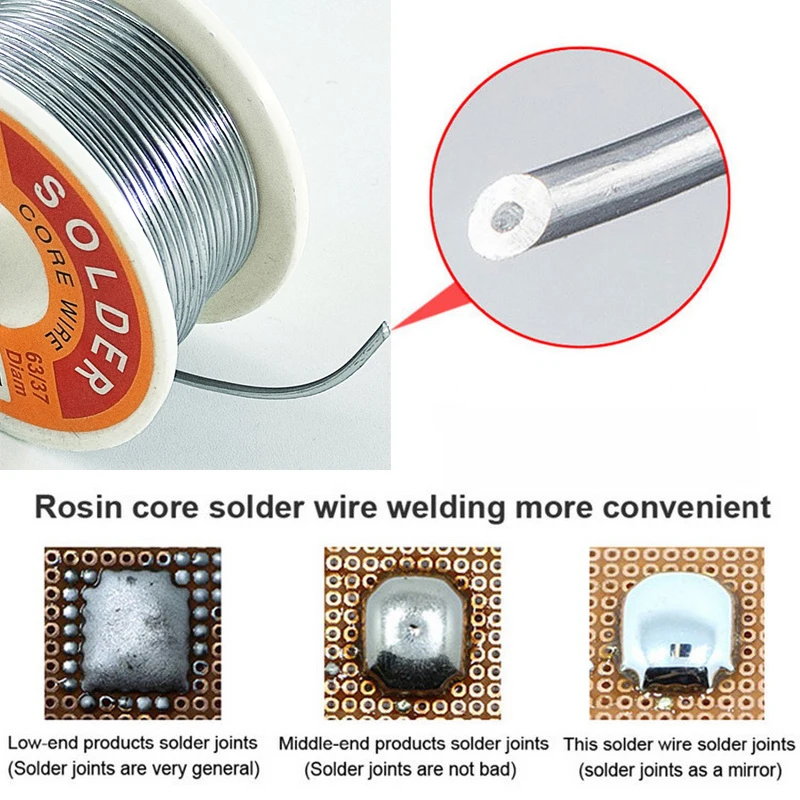 Imagem -03 - Solda de Estanho Fio Melt Rosin Núcleo de Solda Fio de Solda Fluxo 63 37 0.5 0.6 0.8 1.0 1.2 1.5 2.0 mm Solda de Estanho de Ferro para Elétrica 100g de