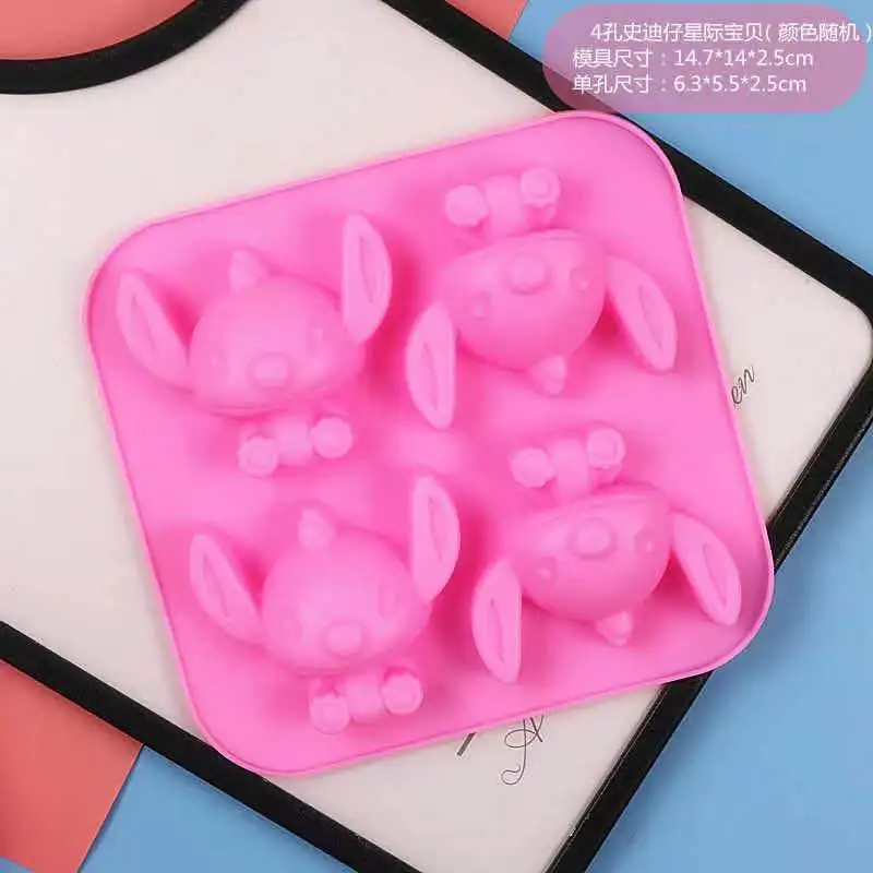 Disney Lilo Stitch Model Anime Figures Cartoon Minnie Silicone Mold Cake Cookies Tool Stitch Dolls 3D Diy Toys Christmas Gifts