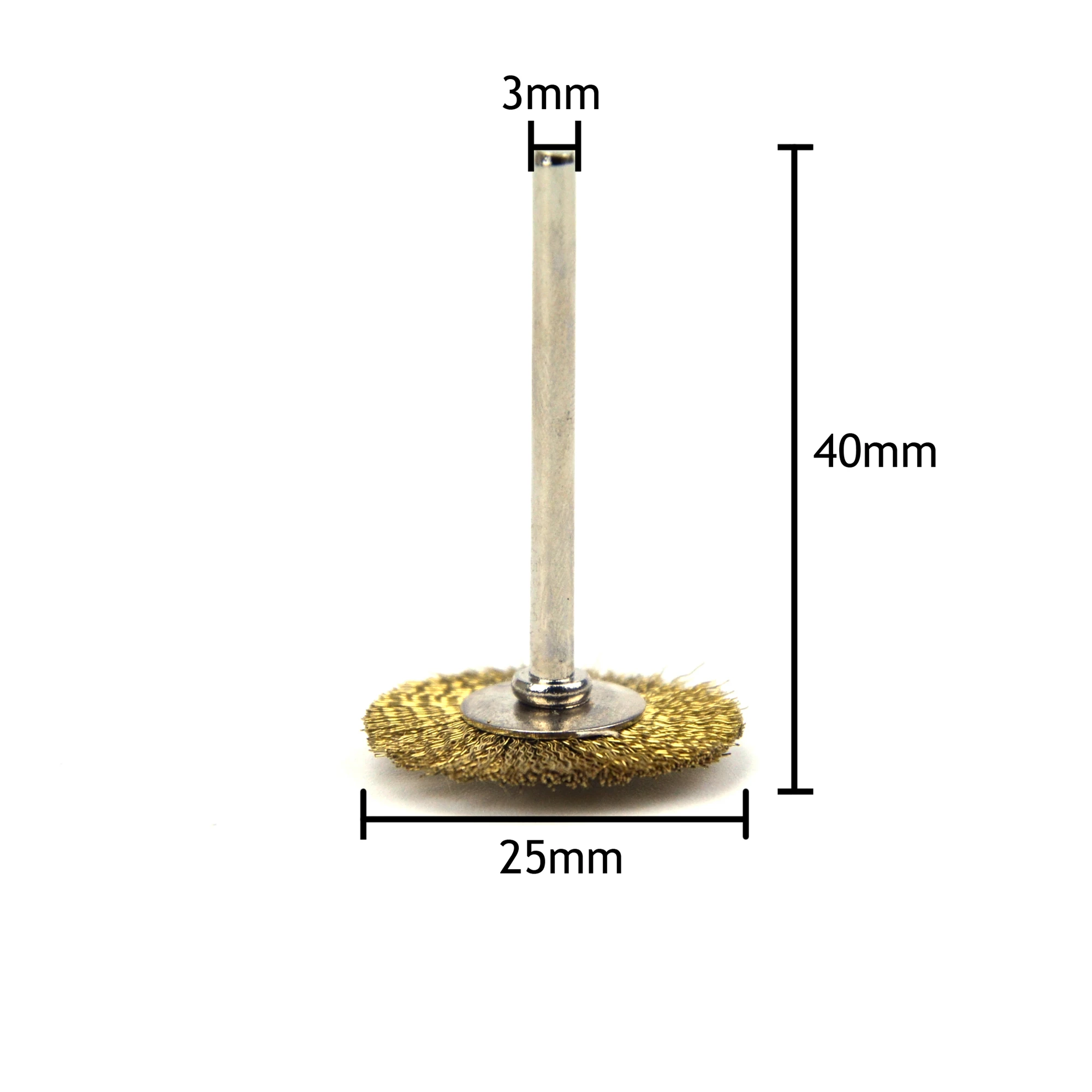 10Pcs 1 Inch Metal Rust Removal Brass Wire Brushes with 3mm Rod Rotary Polishing Disc Brush Mini Drill Rotary Tool Accessories