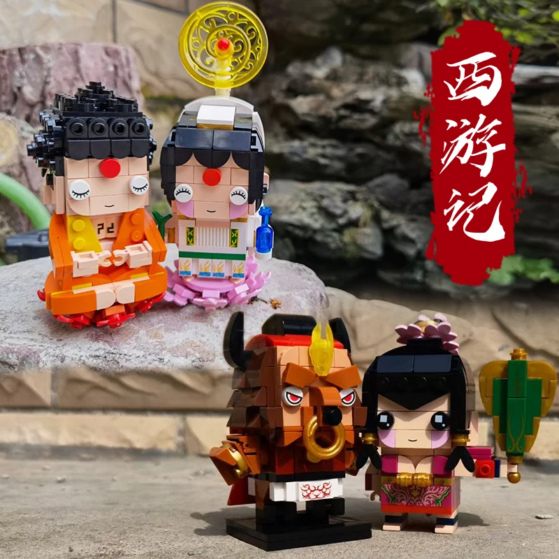 

Конструктор Decool Journey to the West Brickheadz, креативные кубики обезьяны король солнце Wukong, кирпичи Headz, игрушки для мальчиков, подарки